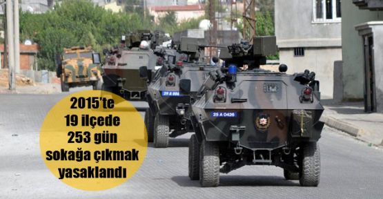 2015'te 19 ilçede 253 gün sokağa çıkmak yasaklandı