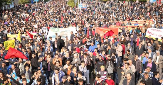 Amed'deki Kobani yürüyüşünden kareler