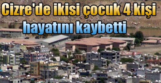 Cizre'de ikisi çocuk 4 kişi hayatını kaybetti