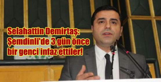 Demirtaş: 'Şemdinli'de 3 gün önce bir genci infaz ettiler'