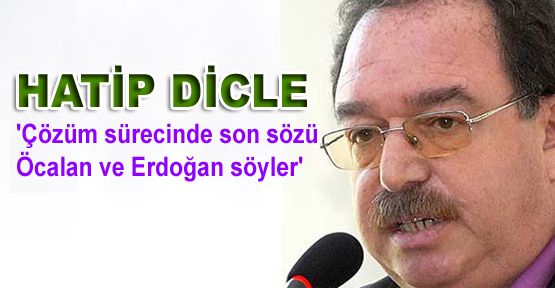 Dicle: 'Çözüm sürecinde son sözü Öcalan ve Erdoğan söyler'