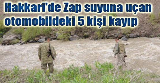 Hakkari'de Zap suyuna uçan otomobildeki 5 kişi kayıp