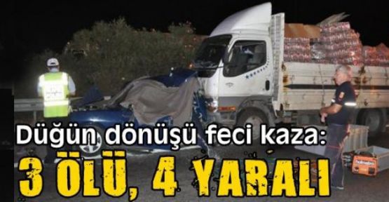 İzmir'de düğün dönüşü feci kaza: 3 ölü, 4 yaralı