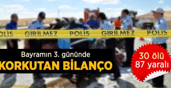 Korkutan bilanço: 30 Ölü, 87 Yaralı