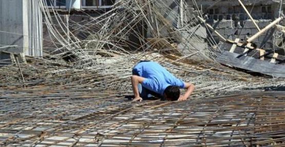 Maraş'ta inşaatta çökme: 9 işçi yaralı