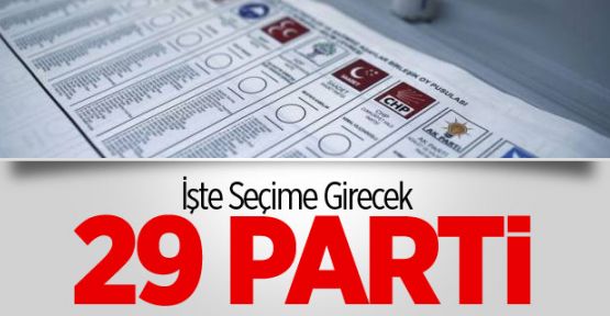 Seçimlere 29 parti katılabilecek