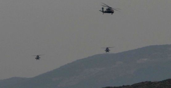 Sınırda düşen helikopter hareketliliği