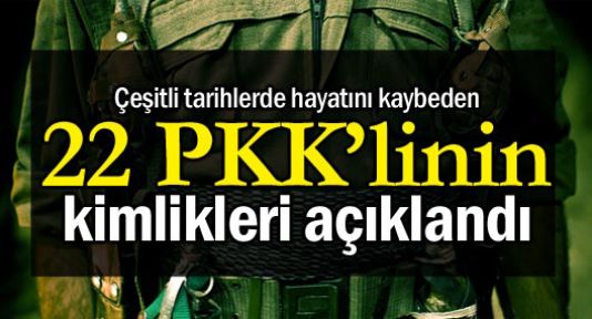 Yaşamını yitiren 22 PKK'linin kimlikleri açıklandı