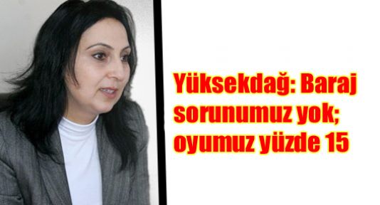 Yüksekdağ: Baraj sorunumuz yok; oyumuz yüzde 15