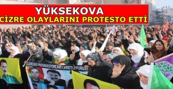 Yüksekova'da Cizre olayları protesto edildi