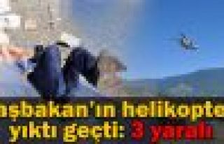 Başbakan'ın helikopteri 3 kişiyi yaraladı