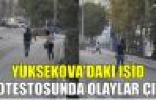 Yüksekova'da olaylı IŞİD protestosu!